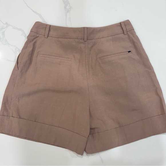 AllSaints Deri Lyn Cuff Suit Tailored Shorts Tan Size 8 NEW NWT - Picture 10 of 11